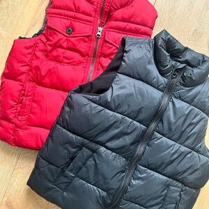 Red and Black Puffer Vests boys 5